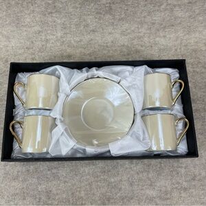 High style espresso coffee set of 4, Pearl Luster Beige